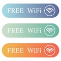 Rectangular gradient colorful wireless and wifi icons set.